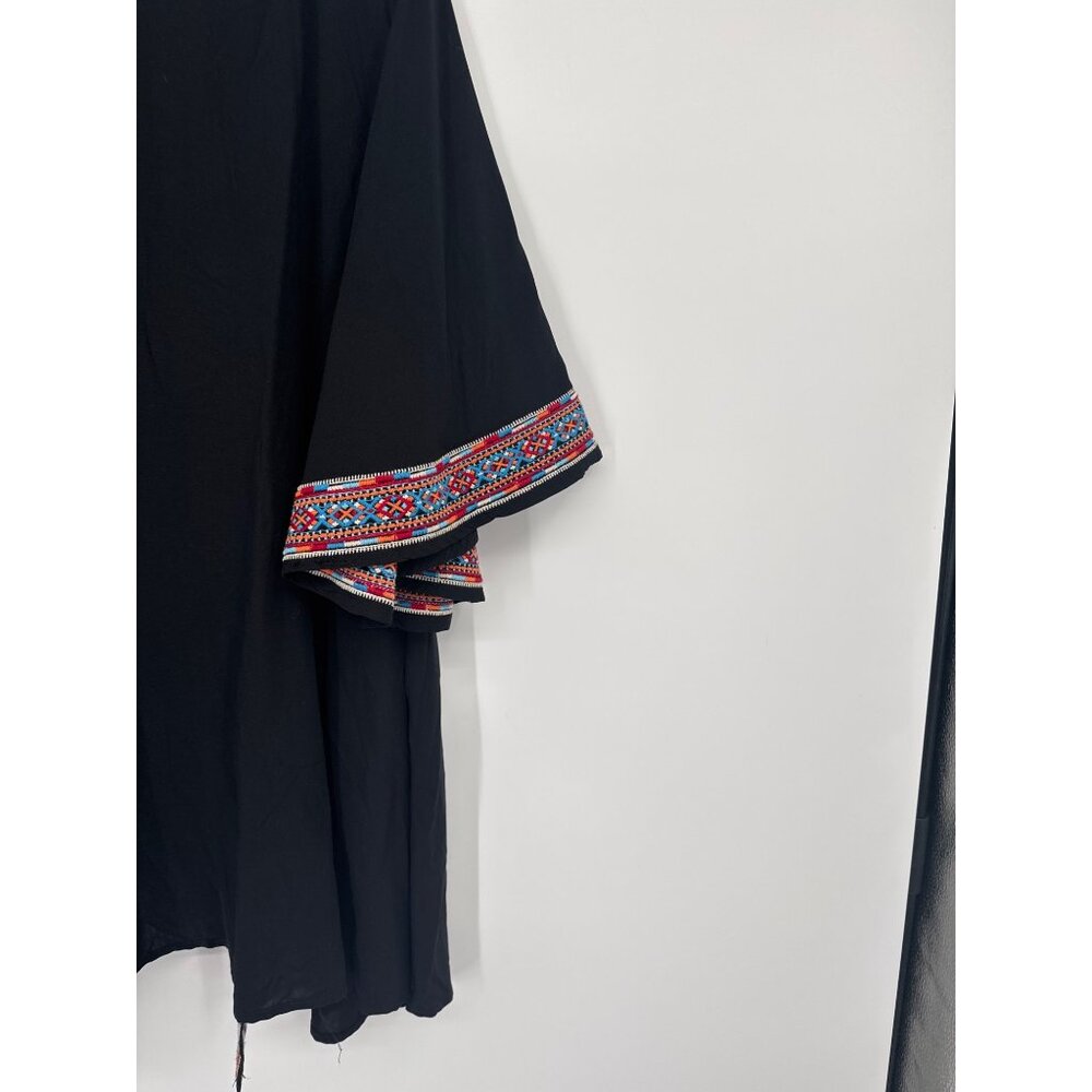 Savanna Jane Black  Embroidered Open  Kimono Cardigan topper size small new - Picture 5 of 7